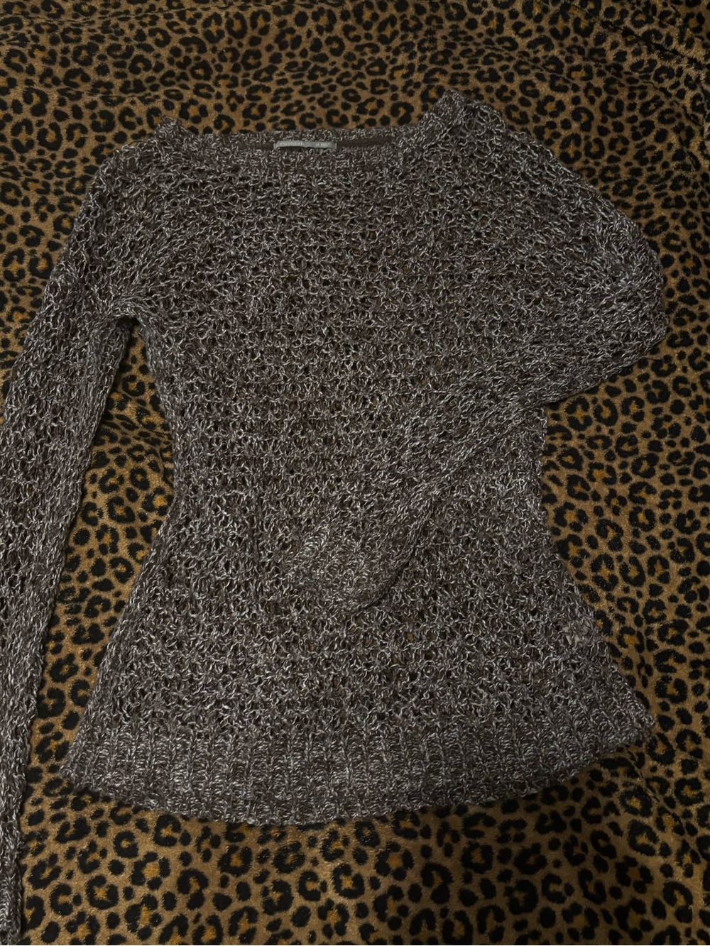 Purple/Gray Open-Knit Long Sleeve